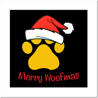 Paw Dog Merry Woofmas T-shirt Posters and Art